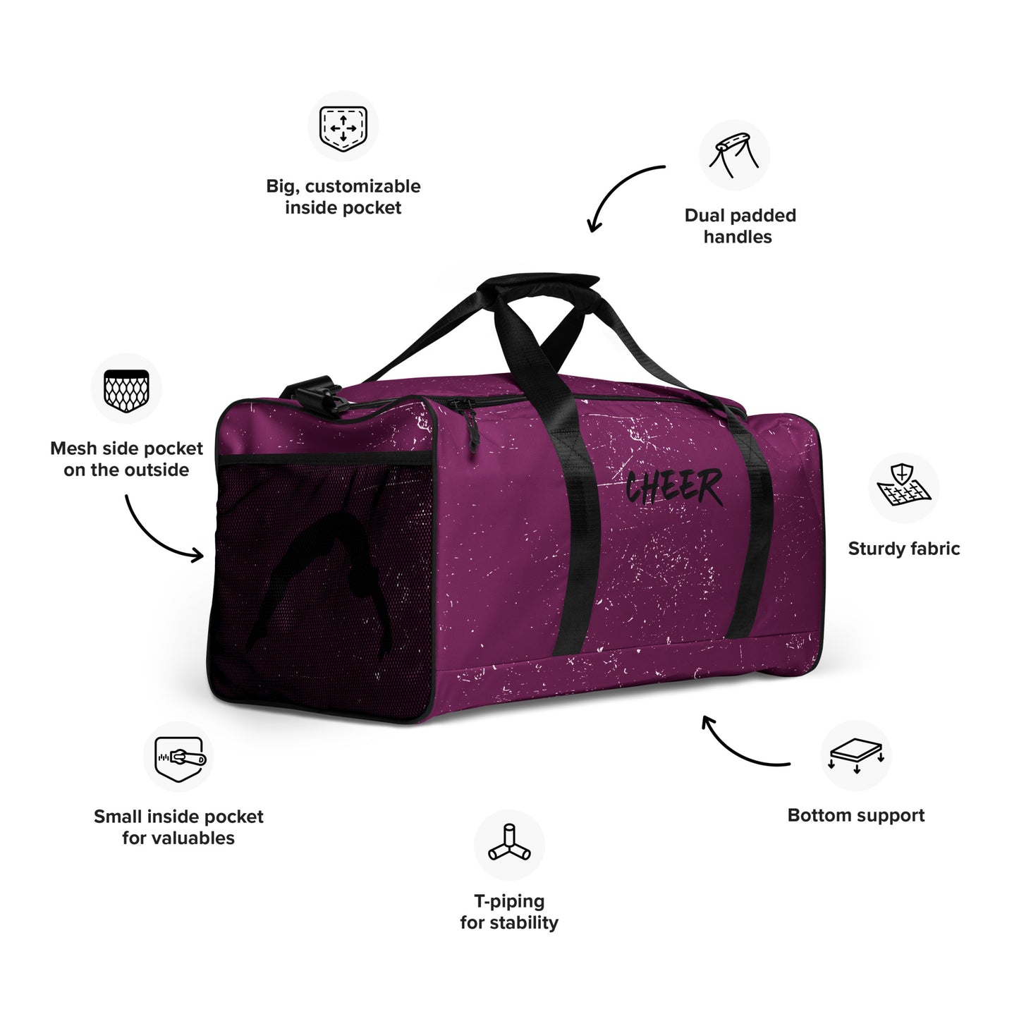 Purple Cheer Duffle Bag