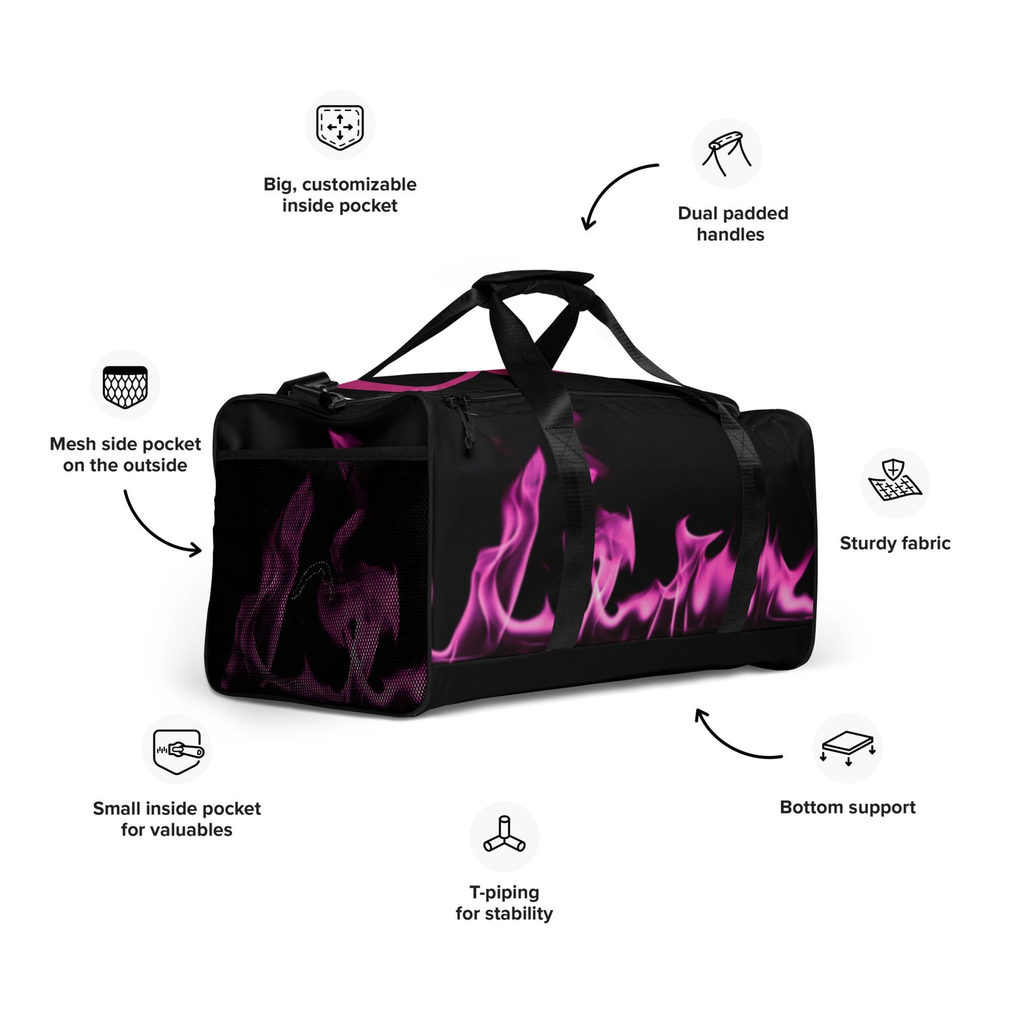 Pink Flame Cheer Duffle bag