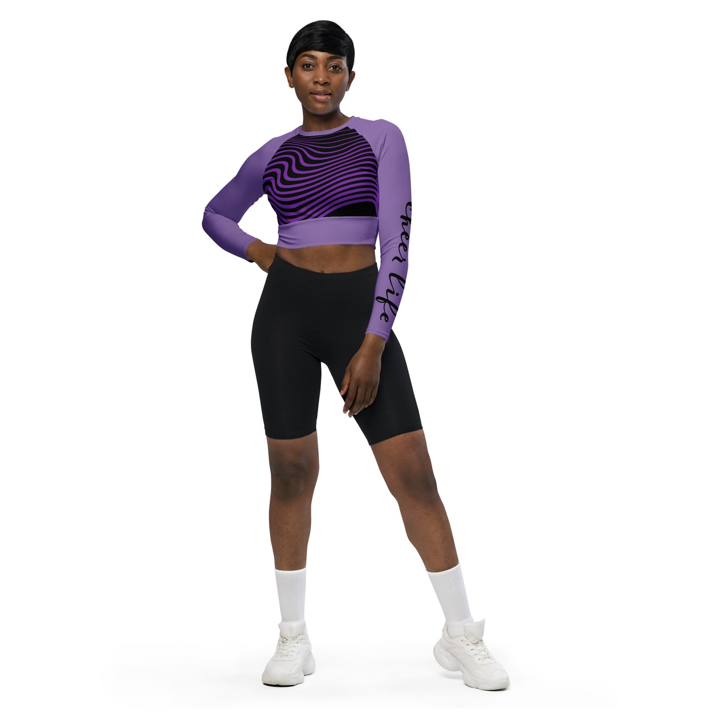 Purple Cheer Life Crop Top