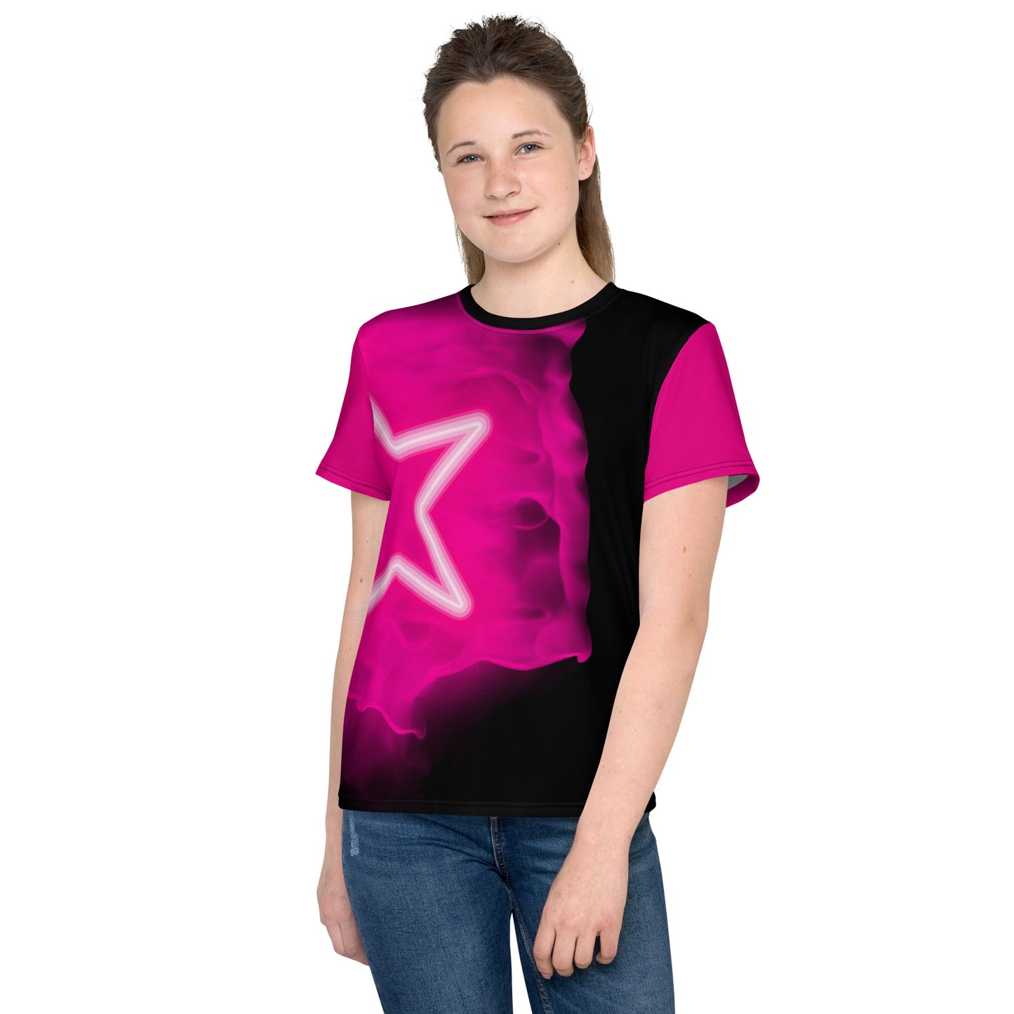 Pink Youth Cheer Crew Neck