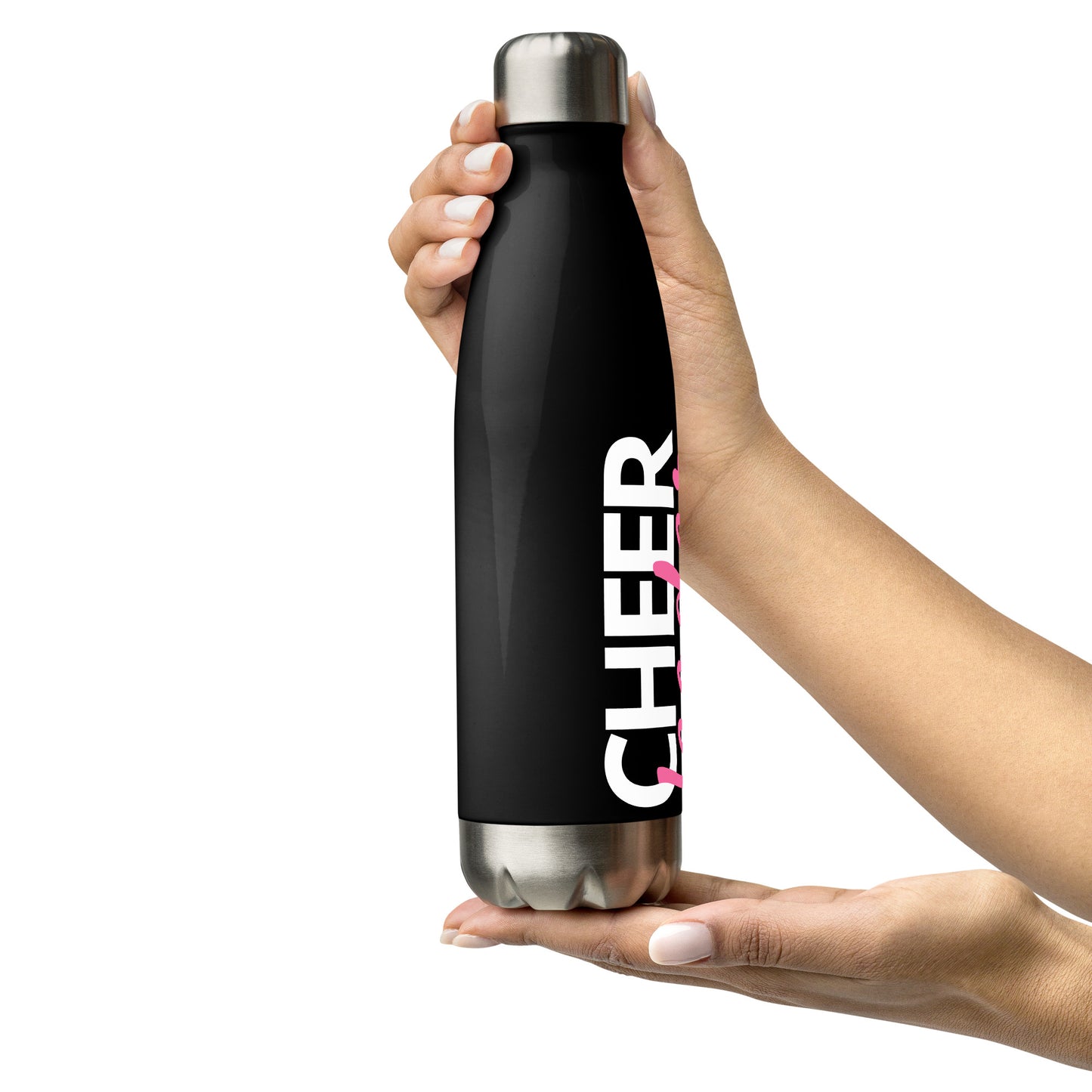 Pink Cheer Stainless Steel Water Bottle