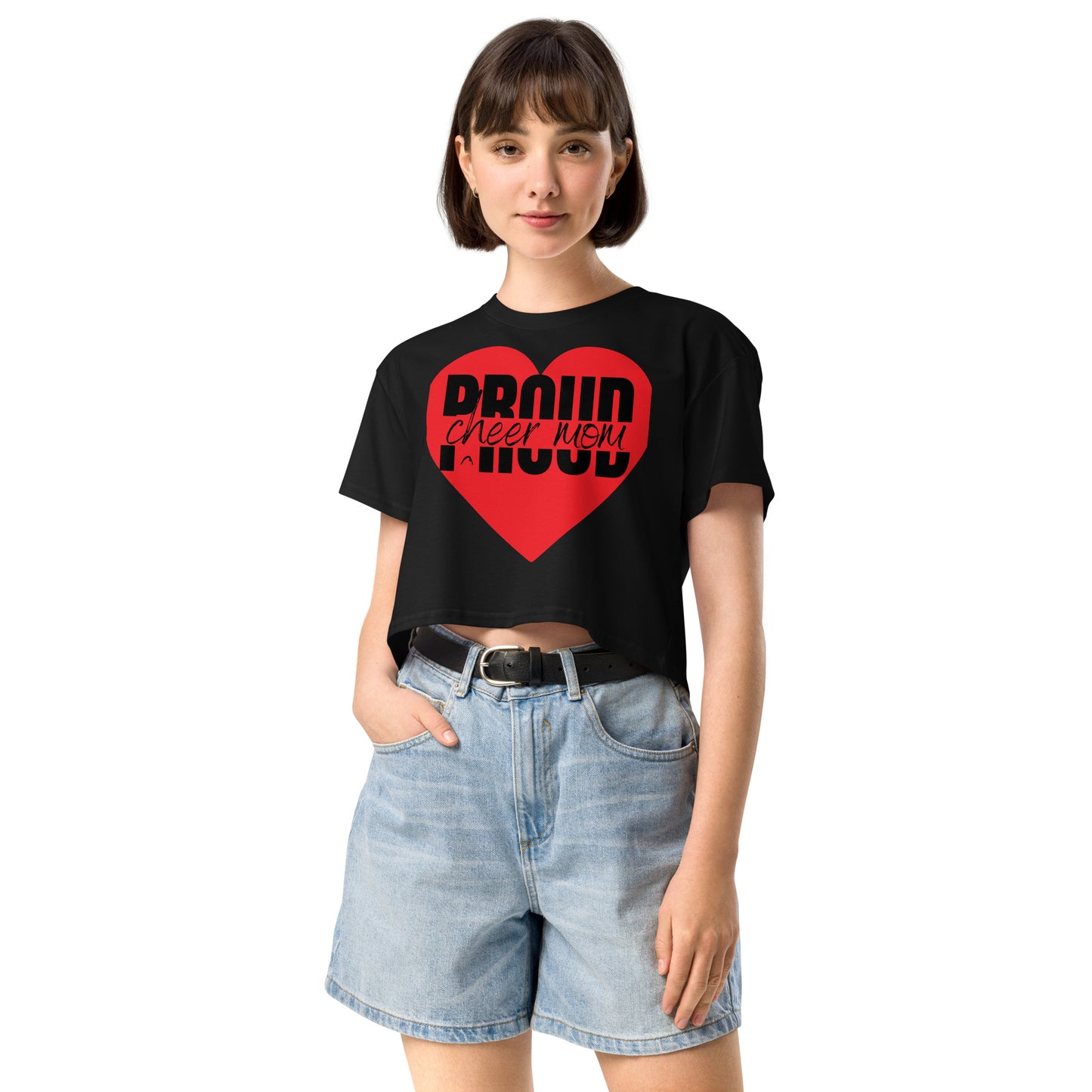 Red Cheer Mom Crop Top